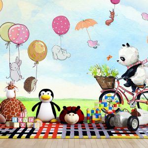 پوستر دیواری پاندا و دوچرخه  CHILD-A572