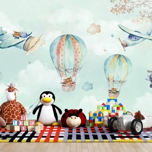 پوستر دیواری  آسمان - هواپیما - هلیکوپتر - ابر - بالن  Child-A594