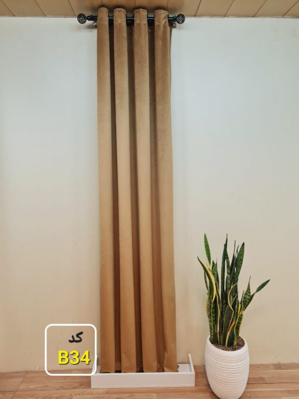 پرده مخمل کالیفرنیا قهوه ای کدB34 - Image 2