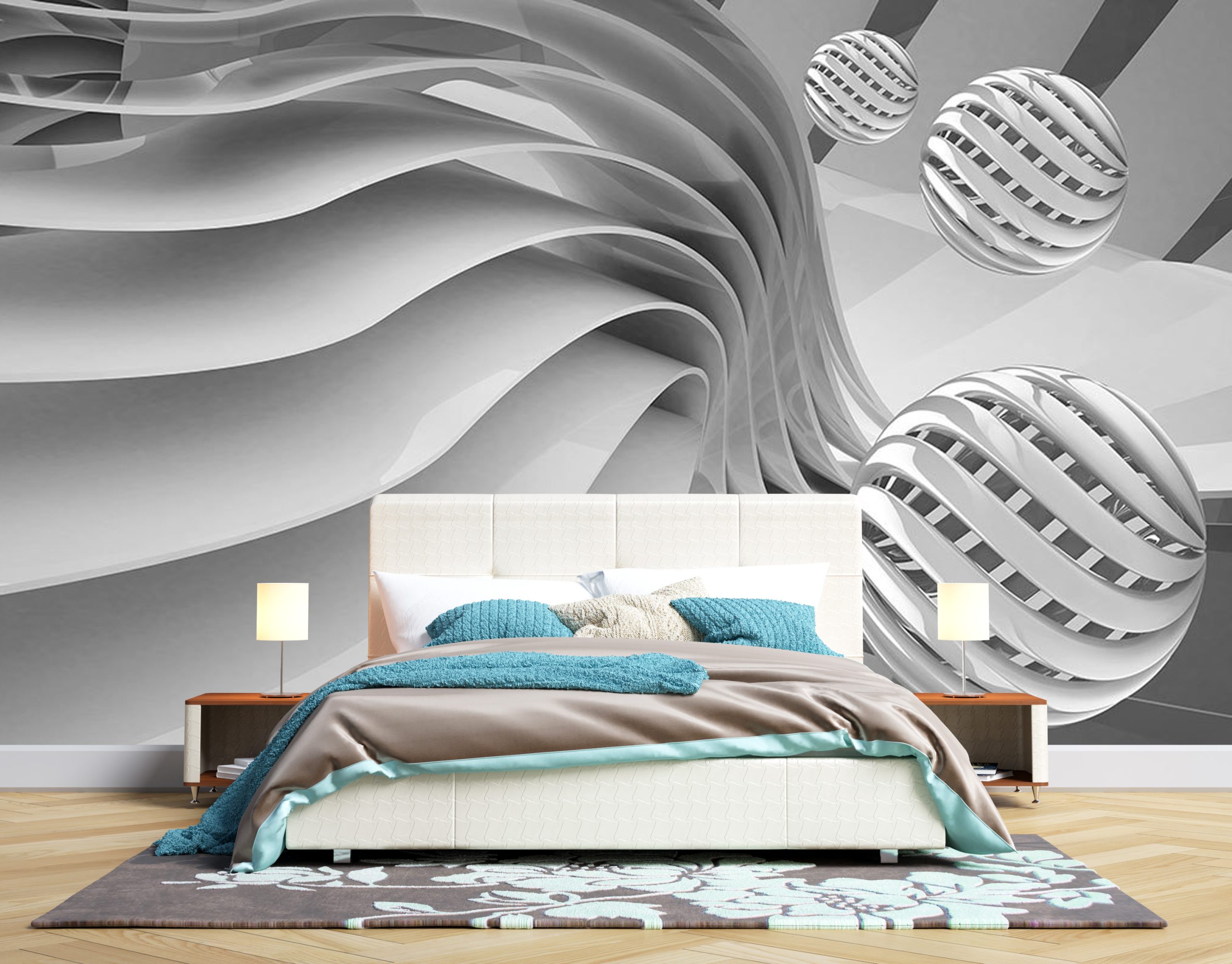 پوستر دیواری گوی طوسی 3D-C336 - Image 2