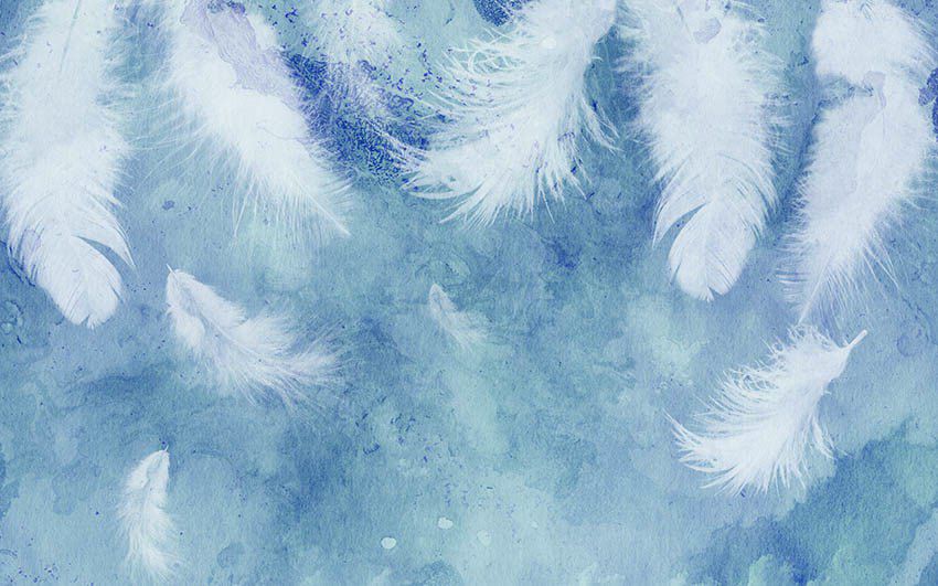 پوستر دیواری پتینه - پر - آویز - آبی Art-CR415 - Image 4