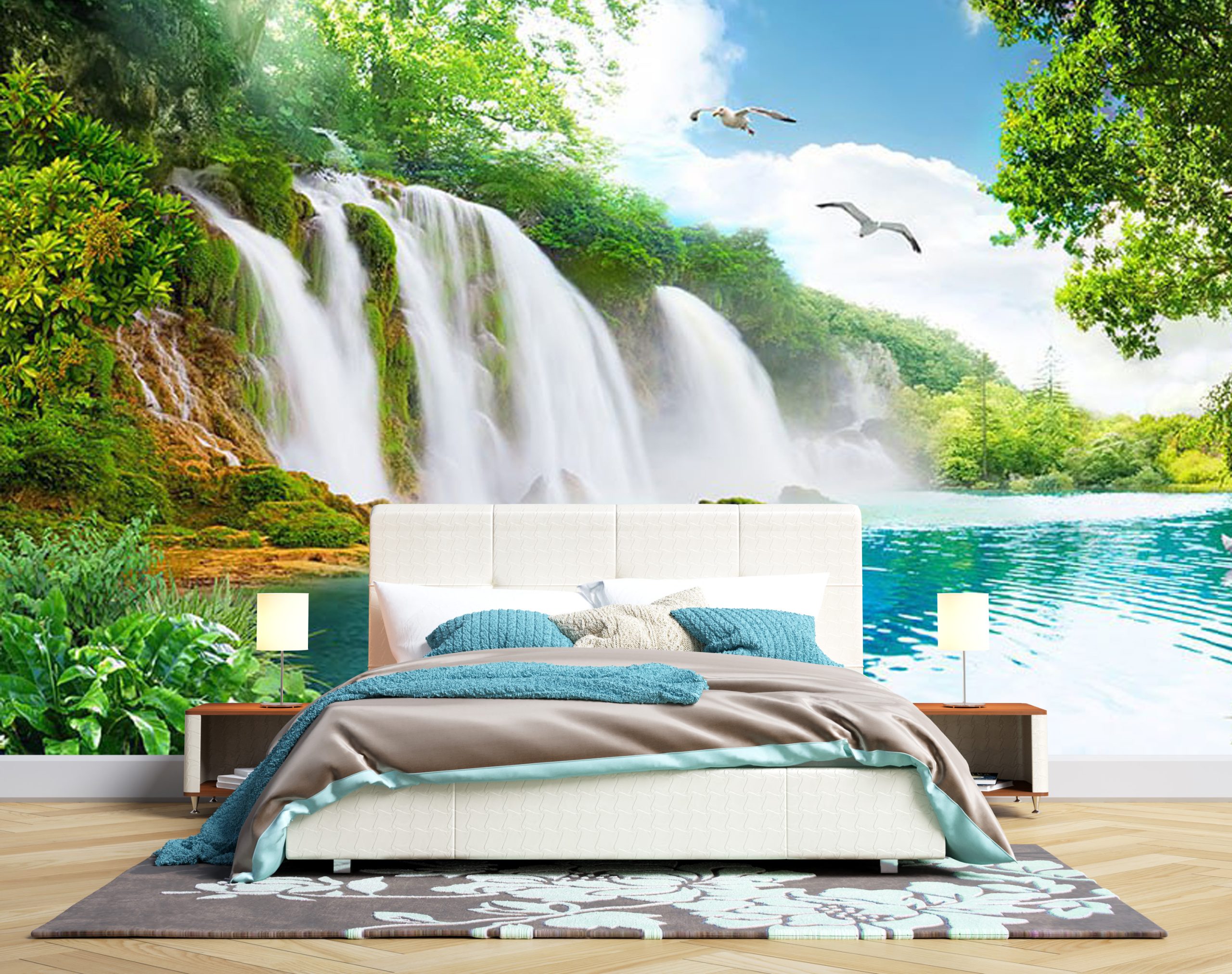 پوستر دیواری دریاچه و آبشار NATURE-L699 - Image 2