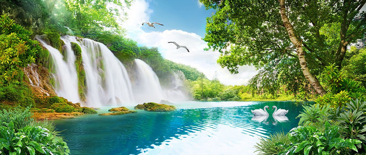 پوستر دیواری دریاچه و آبشار NATURE-L699 - Image 4