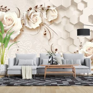 پوستر دیواری سه بعدی گل رز 3D-F956