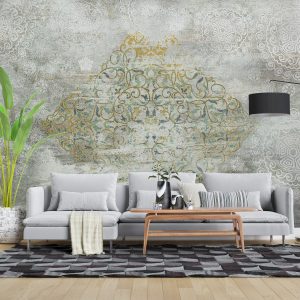 پوستر دیواری خلاقانه پتینه داماسک ART-CR382