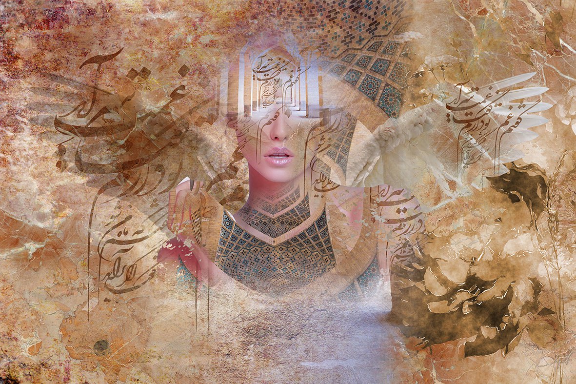 پوستر دیواری خلاقانه - دختر - پتینه - شعر ART-CR375 - Image 4