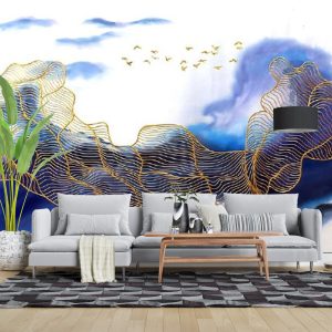 پوستر دیواری خلاقانه - آبی - ابر - پرنده - قایق ART-CR368